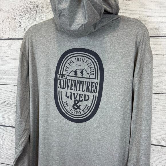& Lore Men's Gray Adventure Outdoor Hooded Pullover Shirt Size XXL - Picture 11 of 11